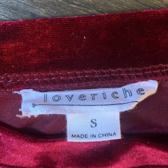 Love Riche maroon velour tshirt dress size small - Picture 2 of 4